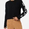 MC2 Saint Barth Woman Crewneck Braided Sweater With Saint Barth Lurex Print