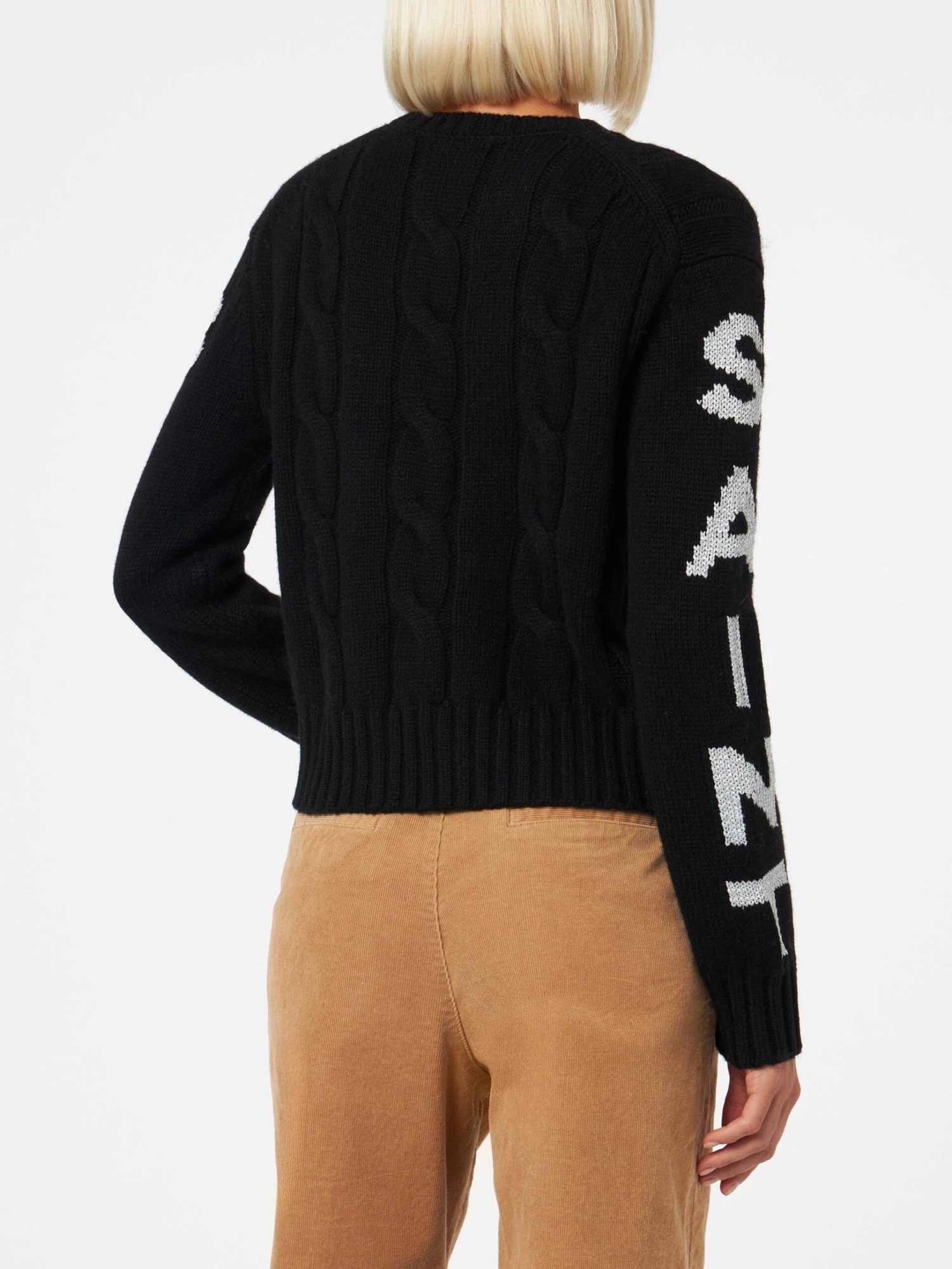 MC2 Saint Barth Woman Crewneck Braided Sweater With Saint Barth Lurex Print 4 MC2 Saint Barth Woman Crewneck Braided Sweater With Saint Barth Lurex Print - Image 2