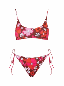 MC2 Saint Barth Woman Bralette Bikini With Retro Flower Print