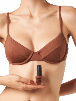 MC2 Saint Barth Woman Brown Underwired Bralette Bikini -MC2 Saint Barth Shop brown bikini opi nailpolish 3