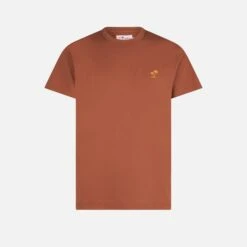 MC2 Saint Barth Man Brown Cotton T-shirt -MC2 Saint Barth Shop brown embroidery tshirt man 4