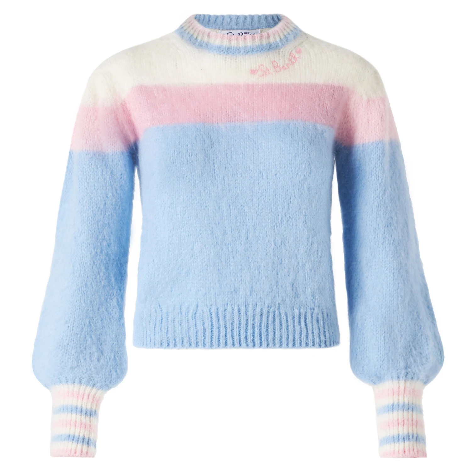 Brushed Knit Sweater With Puff Sleeves And St. Barth Embroidery 6 Brushed Knit Sweater With Puff Sleeves And St. Barth Embroidery - Image 4