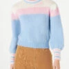 Brushed Knit Sweater With Puff Sleeves And St. Barth Embroidery -MC2 Saint Barth Shop brushed sweater woman pastel 1