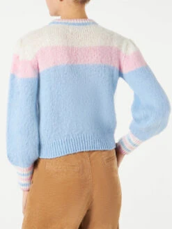 Brushed Knit Sweater With Puff Sleeves And St. Barth Embroidery 8 Brushed Knit Sweater With Puff Sleeves And St. Barth Embroidery -MC2 Saint Barth Shop brushed sweater woman pastel 2