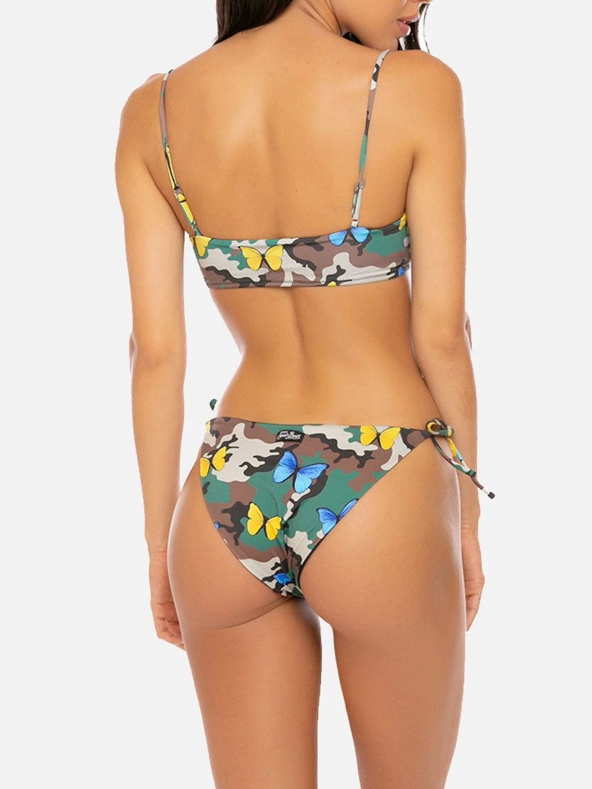 Camouflage Butterfly Print Bikini With Bralette Top 4 Camouflage Butterfly Print Bikini With Bralette Top - Image 2