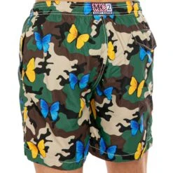 Light Fabric Man Swim Shorts Butterfly And Camouflage Print -MC2 Saint Barth Shop butterfly camouflage