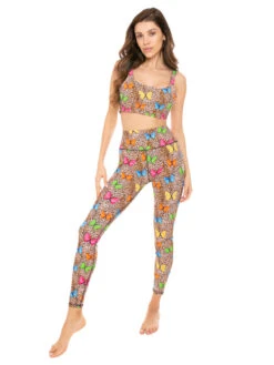 Animalier Printed Yoga Top -MC2 Saint Barth Shop butterfly yoga