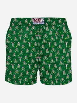 MC2 Saint Barth Man Light Fabric Swim Shorts With Cyclist Print -MC2 Saint Barth Shop by bike swimshorts back