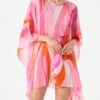 MC2 Saint Barth Pink And Orange Wave Print Caftan 1 MC2 Saint Barth Pink And Orange Wave Print Caftan -MC2 Saint Barth Shop caftan wave summer woman2
