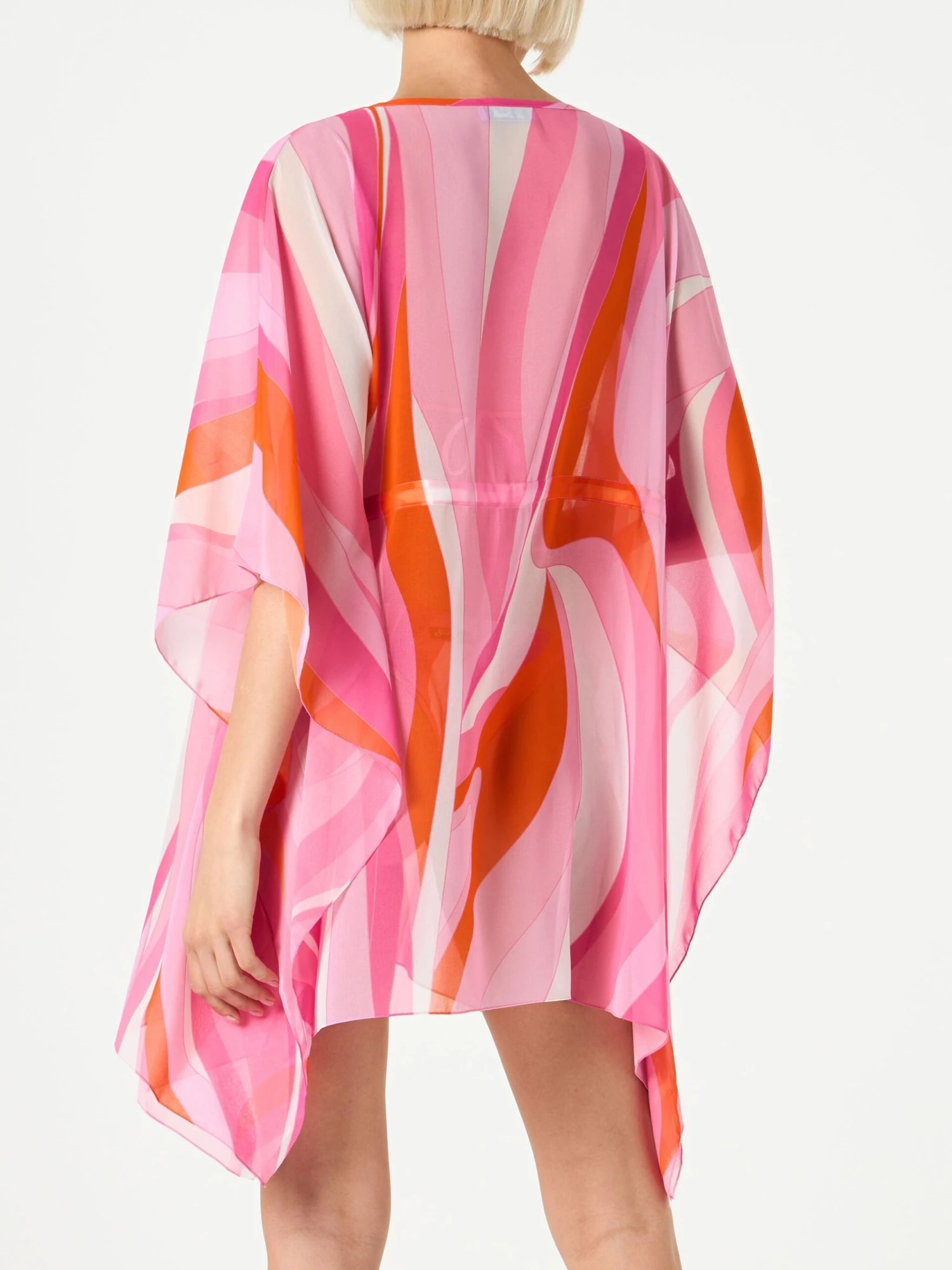 MC2 Saint Barth Pink And Orange Wave Print Caftan 5 MC2 Saint Barth Pink And Orange Wave Print Caftan - Image 3