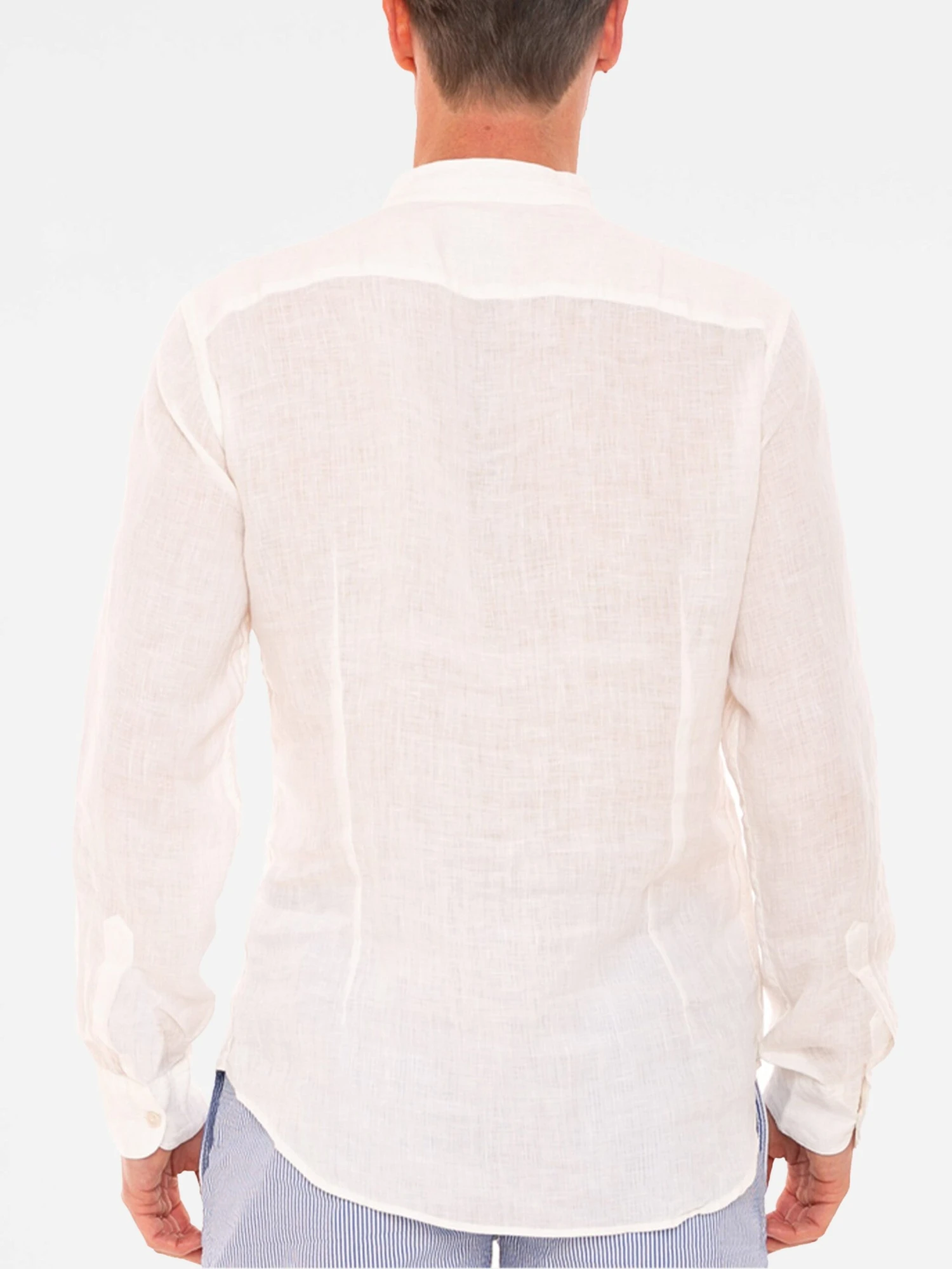 Off White Embroidered Man Linen Shirt 4 Off White Embroidered Man Linen Shirt - Image 2