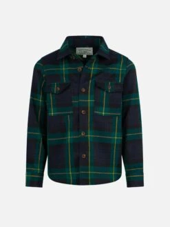 MC2 Saint Barth Boy Wooly Shirt With Tartan Print