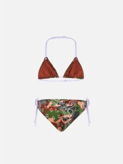 MC2 Saint Barth Girl Triangle Bikini With Mimetic Bandanna Print -MC2 Saint Barth Shop camouflage bandanna bikini girl 1 2