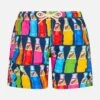 MC2 Saint Barth Boy Lightweight Fabric Swim-shorts Jean Lighting With Pop Corn Print -MC2 Saint Barth Shop cb578