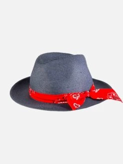 MC2 Saint Barth Blue Jeans Paper Hat With Bandanna Print Bandeau