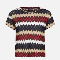 Burgundy Chevron Knitted Top -MC2 Saint Barth Shop chevron kitted tshirt woman 3