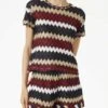Burgundy Chevron Knitted Top -MC2 Saint Barth Shop chevron knitted top woman 1