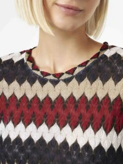 Burgundy Chevron Knitted Top -MC2 Saint Barth Shop chevron knitted top woman 3