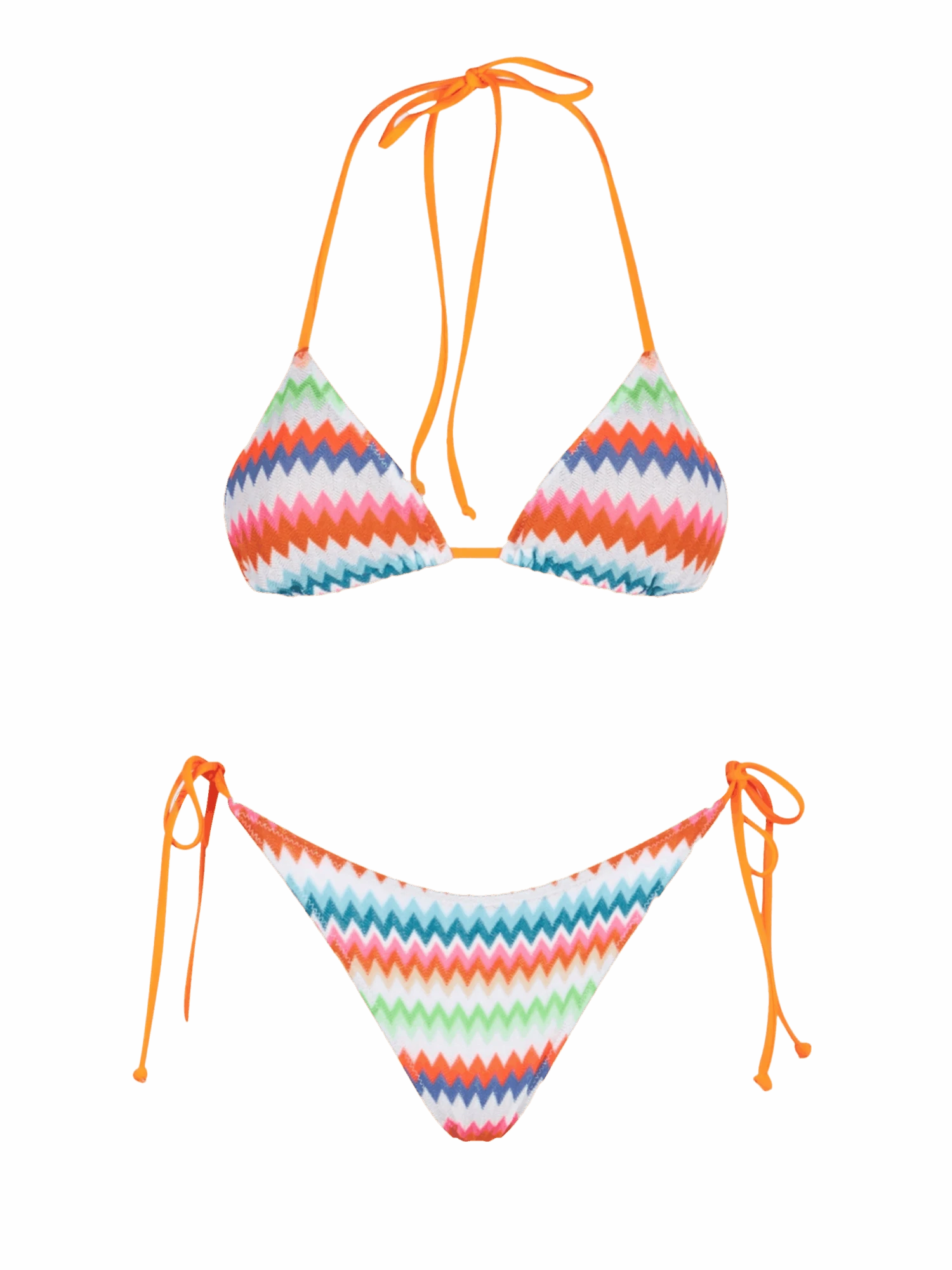 MC2 Saint Barth Woman Triangle Bikini With Print Chevron Pattern 3 MC2 Saint Barth Woman Triangle Bikini With Print Chevron Pattern