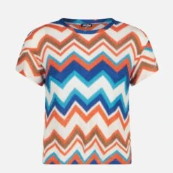 Orange Chevron Knitted Top -MC2 Saint Barth Shop chevron tshirt knitted woman 4