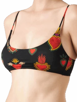 Woman Sacred Hearts Bralette Bikini 9 Woman Sacred Hearts Bralette Bikini -MC2 Saint Barth Shop closeup