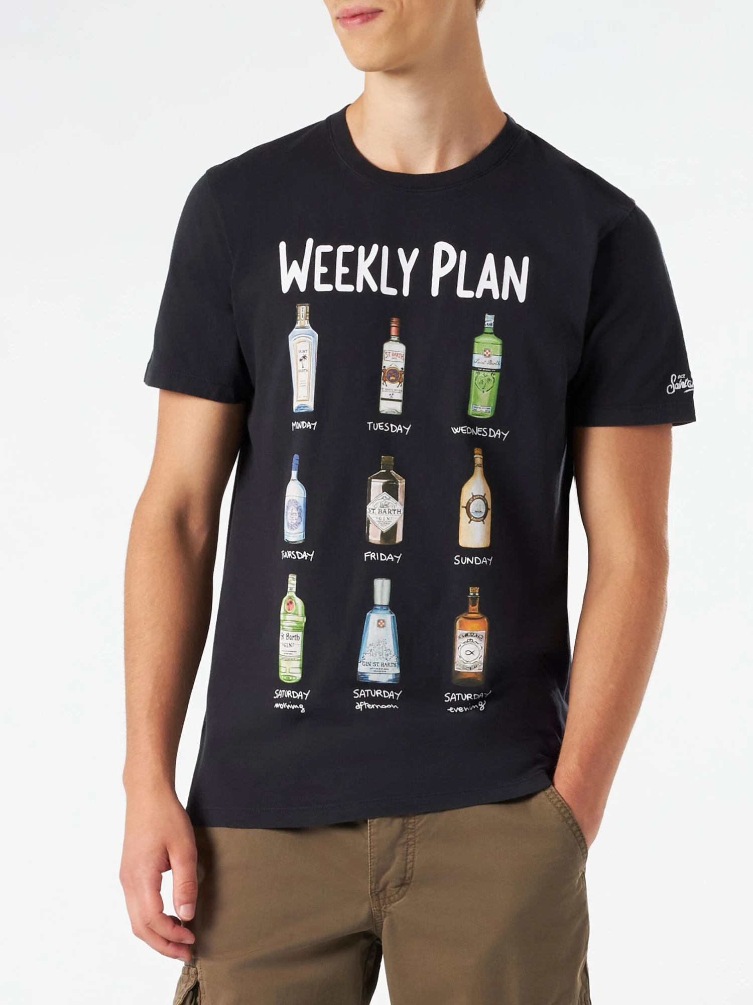 MC2 Saint Barth Man Cotton Vintage Treatment T-shirt With Cocktails Print 3 MC2 Saint Barth Man Cotton Vintage Treatment T-shirt With Cocktails Print