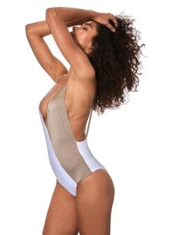 V Neck One Piece Swimsuit -MC2 Saint Barth Shop costume intreo perl