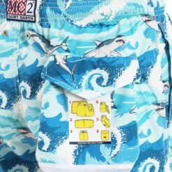 Light Fabric Man Swim Shorts Sharks Print -MC2 Saint Barth Shop costume uomo mare squali