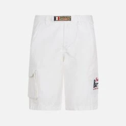 White Cargo Bermuda With Pockets -MC2 Saint Barth Shop cotton bermuda cargo man 4