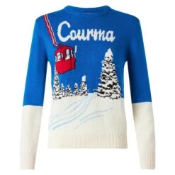 Woman Sweater With Courma Vintage Postcard Print 9 Woman Sweater With Courma Vintage Postcard Print -MC2 Saint Barth Shop courma embroidery woman sweater