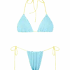 MC2 Saint Barth Woman Light Blue Crinkle Triangle Bikini | MELISSA SATTA SPECIAL EDITION