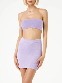 MC2 Saint Barth Woman Lilac Crinkle Mini Skirt