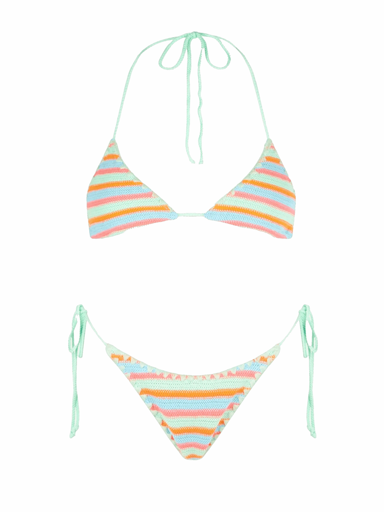 MC2 Saint Barth Woman Striped Crochet Triangle Bikini 3 MC2 Saint Barth Woman Striped Crochet Triangle Bikini