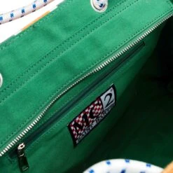 Sponge Striped Bag With Embroidery -MC2 Saint Barth Shop crop interno3