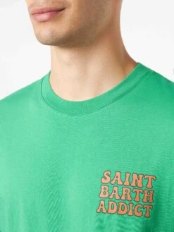 MC2 Saint Barth Man Cotton T-shirt With Cuba Libre Addicted Print
