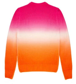 Fucsia And Orange Degradé Woman Sweater Ancora Tu Writing -MC2 Saint Barth Shop degrade knitwear