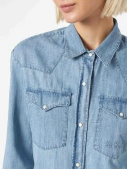 MC2 Saint Barth Woman Denim Shirt -MC2 Saint Barth Shop denim cotton shirt woman 3
