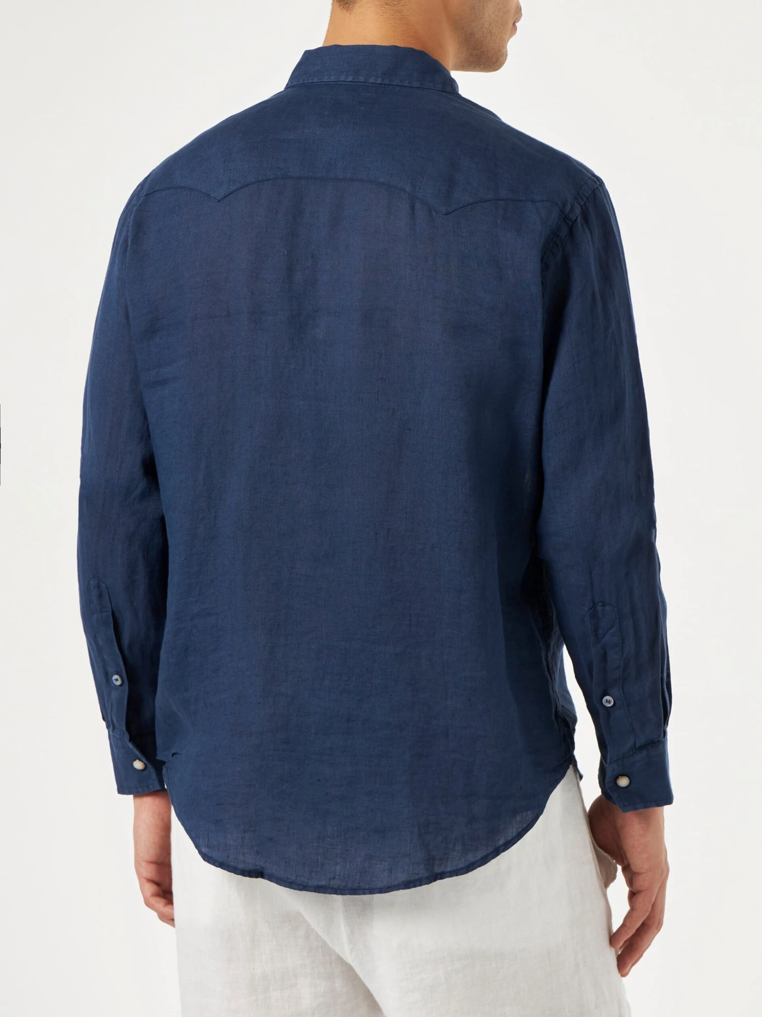 Dark Denim Linen Shirt 4 Dark Denim Linen Shirt - Image 2