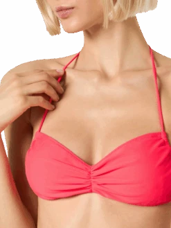 MC2 Saint Barth Woman Fluo Red Bandeau Bikini -MC2 Saint Barth Shop detail top red fluo bikini 3