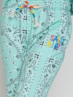 Cotton Bandanna Joggers With Saint Barth Embroidery -MC2 Saint Barth Shop details bandana