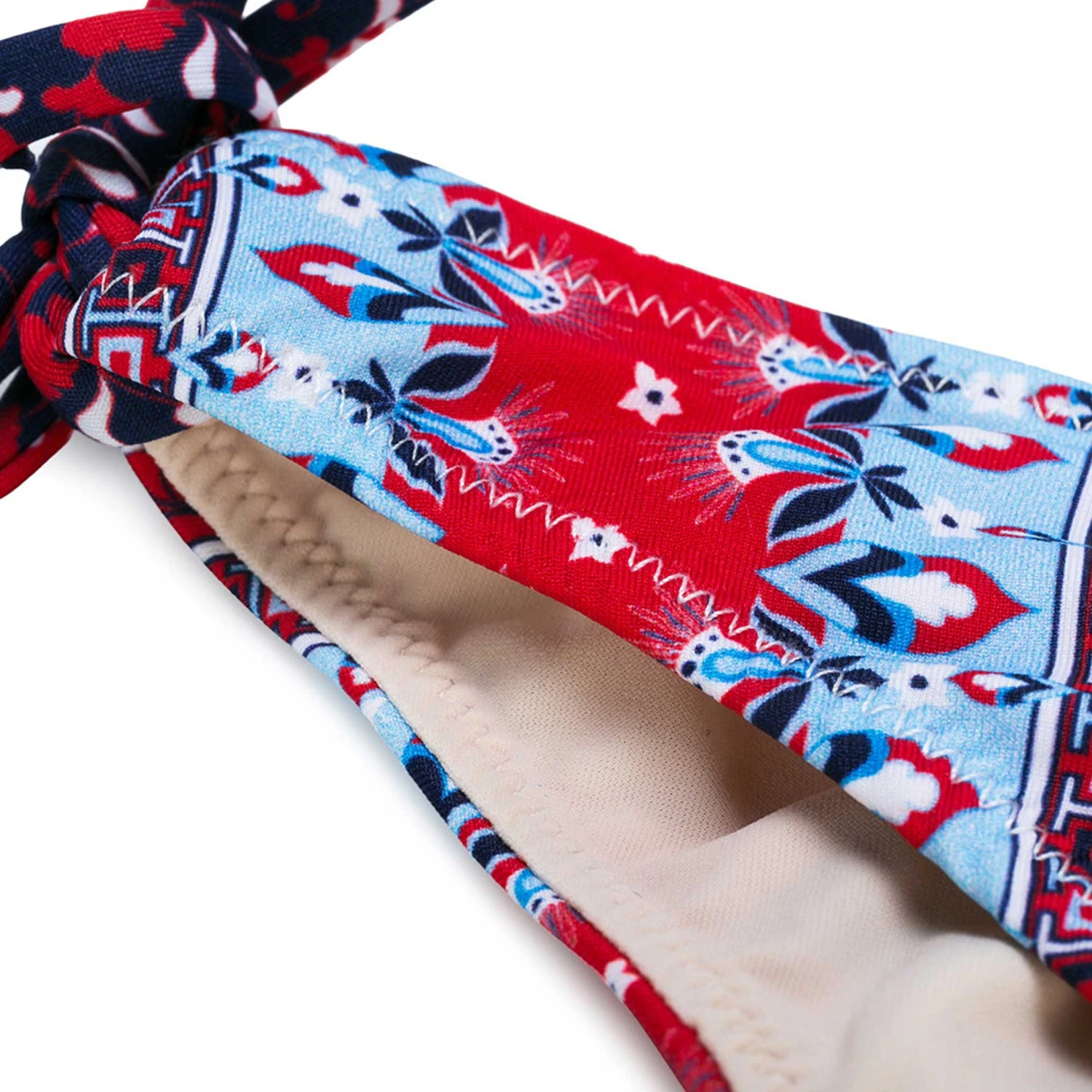 Red And Blue Gipsy Print Girl's Bikini 4 Red And Blue Gipsy Print Girl's Bikini - Image 2