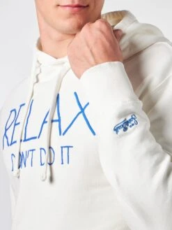 MC2 Saint Barth Man White Hoodie With Relax Don't Do It Embroidery -MC2 Saint Barth Shop embroidery hooded sweatshirt man 3