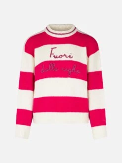MC2 Saint Barth Woman Boxy Shape Soft Sweater With Fuori Dalle Righeembroidery 9 MC2 Saint Barth Woman Boxy Shape Soft Sweater With Fuori Dalle Righeembroidery -MC2 Saint Barth Shop embroidery striped sweater woman 1
