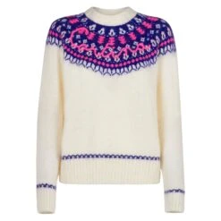 MC2 Saint Barth Woman Nordic Sweater With Cortina Embroidery -MC2 Saint Barth Shop embroidery sweater white norwegian 1