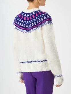 MC2 Saint Barth Woman Nordic Sweater With Cortina Embroidery -MC2 Saint Barth Shop embroidery sweater white norwegian 3