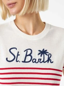 MC2 Saint Barth Shop -MC2 Saint Barth Shop embroidery tshirt striped woman 3