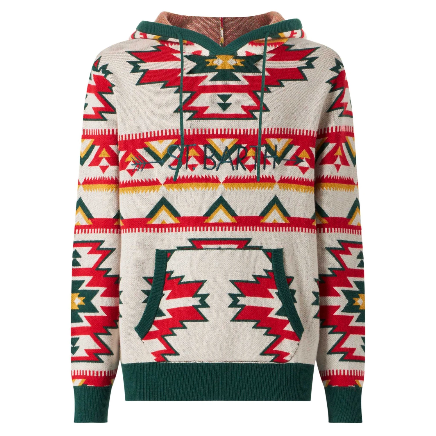 MC2 Saint Barth Man Hooded Knit With Ethnic Pattern 6 MC2 Saint Barth Man Hooded Knit With Ethnic Pattern - Image 4