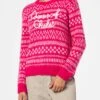 MC2 Saint Barth Woman Crewneck Soft Sweater With Fair Isle Print And Queen Of Chalet Embroidery