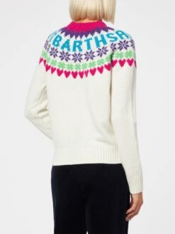 MC2 Saint Barth Woman White Sweater New Queen With Fair Isle Jacquard -MC2 Saint Barth Shop fair isle sweater woman 3