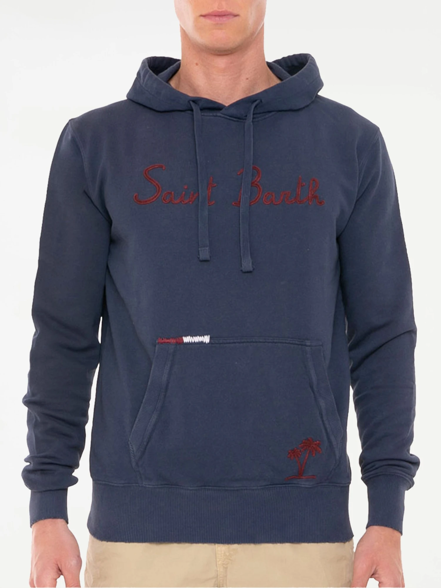 Blue Cotton Hoody With Embroidery 3 Blue Cotton Hoody With Embroidery